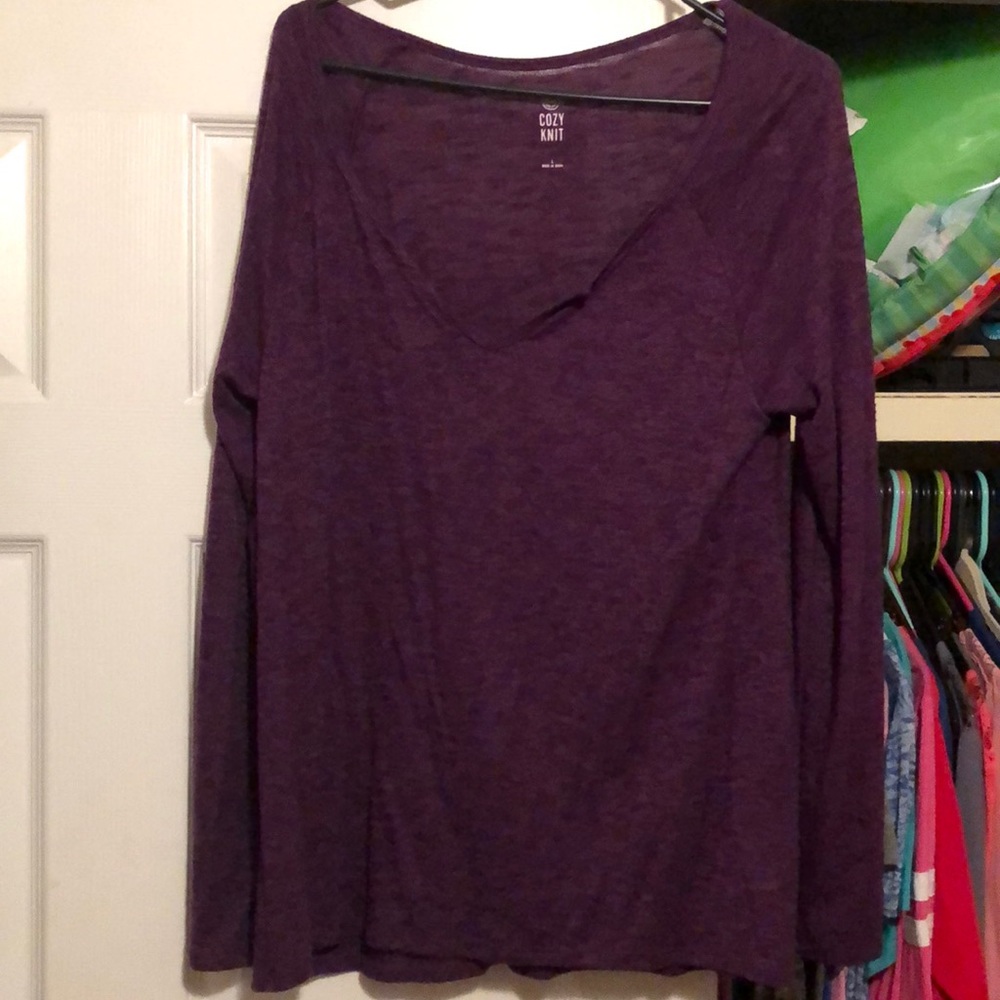 Cozy purple knit sweater